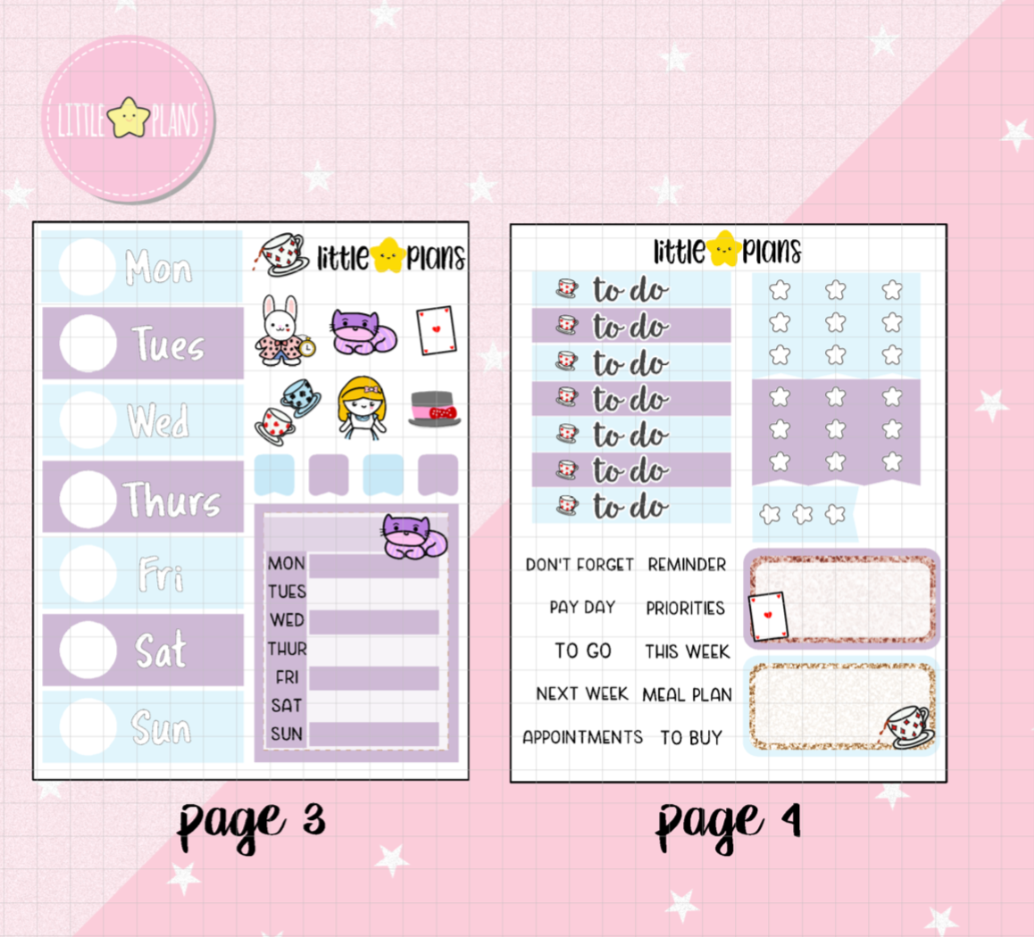 Mimi in the Wonderland Weekly Planner Sticker Kit (M186)