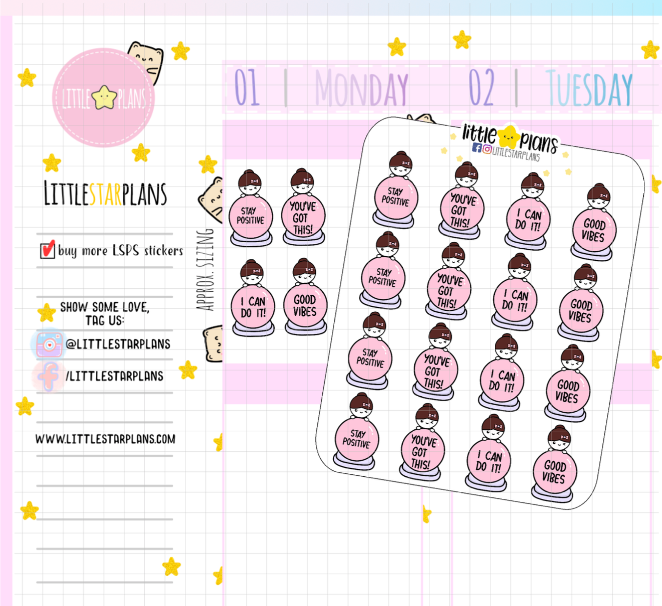 Mimi Magical Globe You've Got This Motivation Planner Stickers (M188)