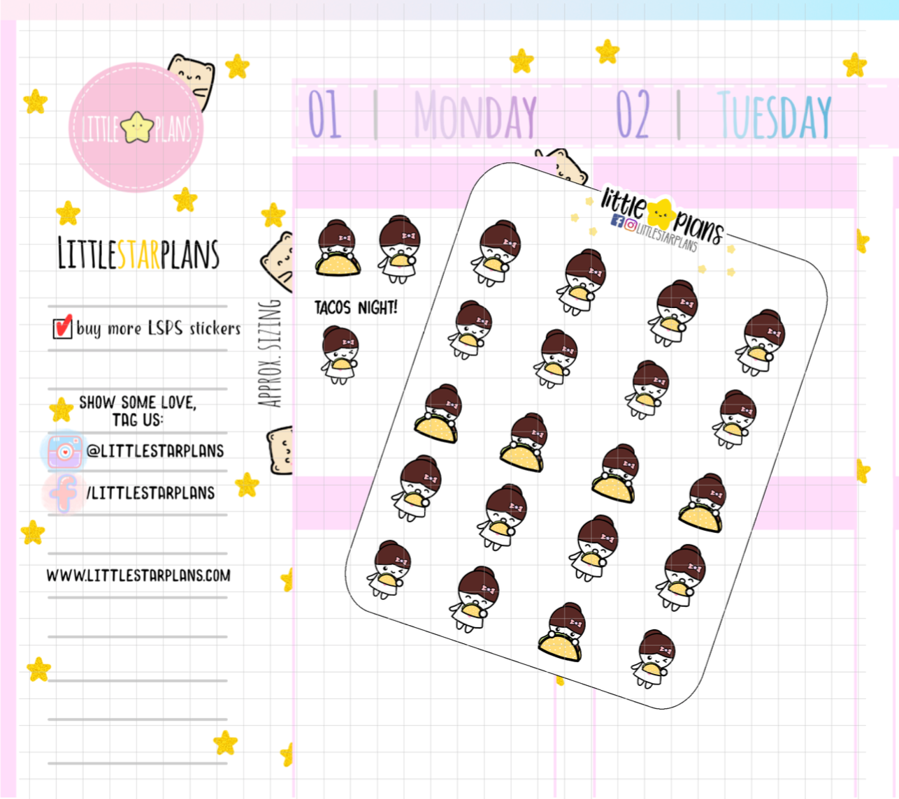 Mimi Tacos Night Planner Stickers (M191)