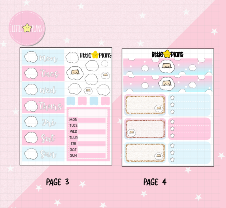 Neku and Mimi in Sweet Cloud Weekly Planner Sticker Kit (M196)