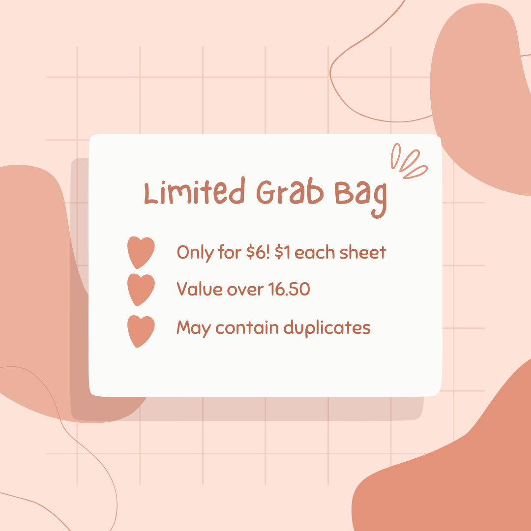 Limited Quantity - $6 Mystery Grab Bag / 6 sheets