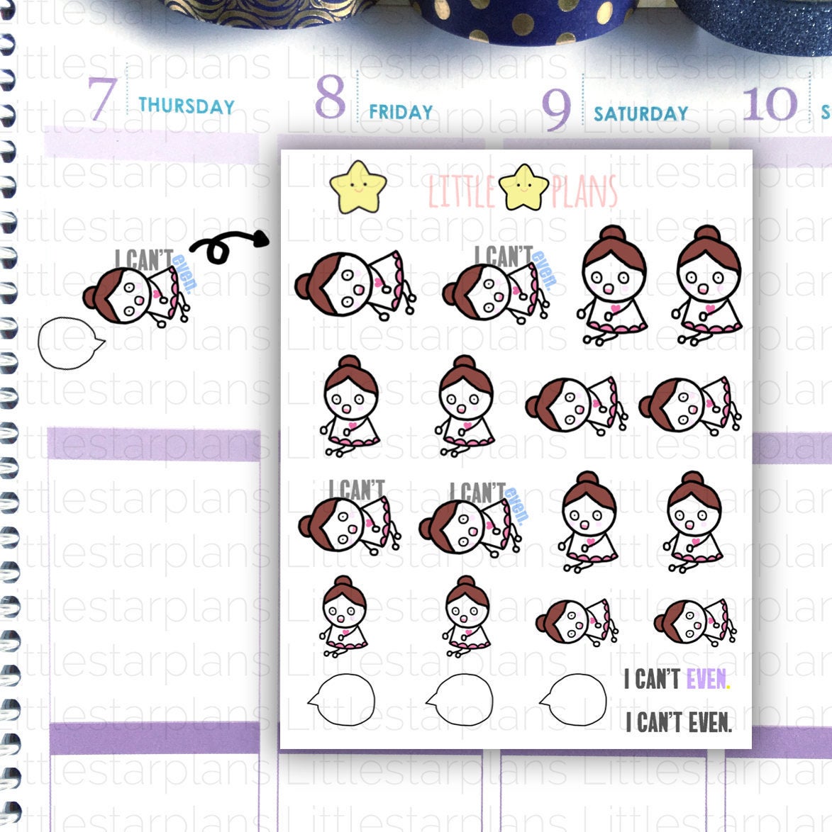 I Can't Even, Stunned, Surprised Planner Stickers | Mimi - Littlestarplans