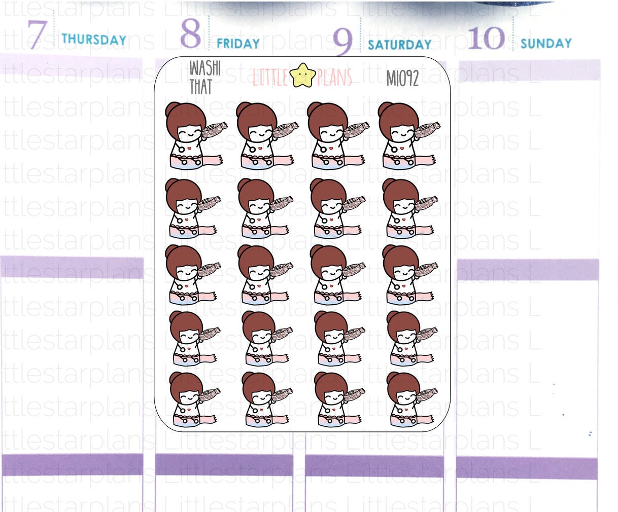 Mimi - Washi Time, Craft, Planning Time Planner Stickers - Littlestarplans
