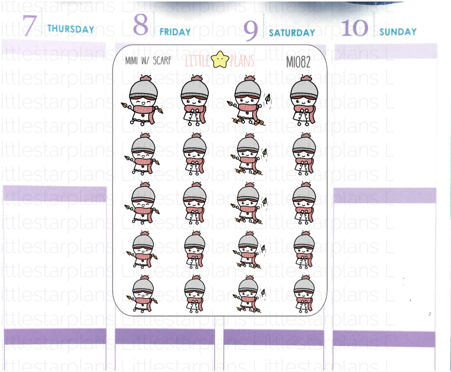 Fall is here! Wear Scarf, and Beanie Planner Stickers| Mimi - Littlestarplans