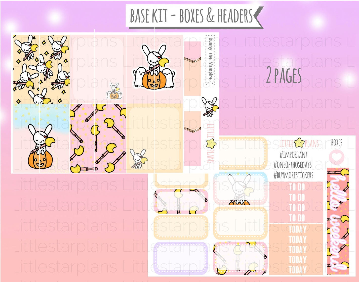 Bunny the Vampire Weekly Kit Planner Stickers - Littlestarplans