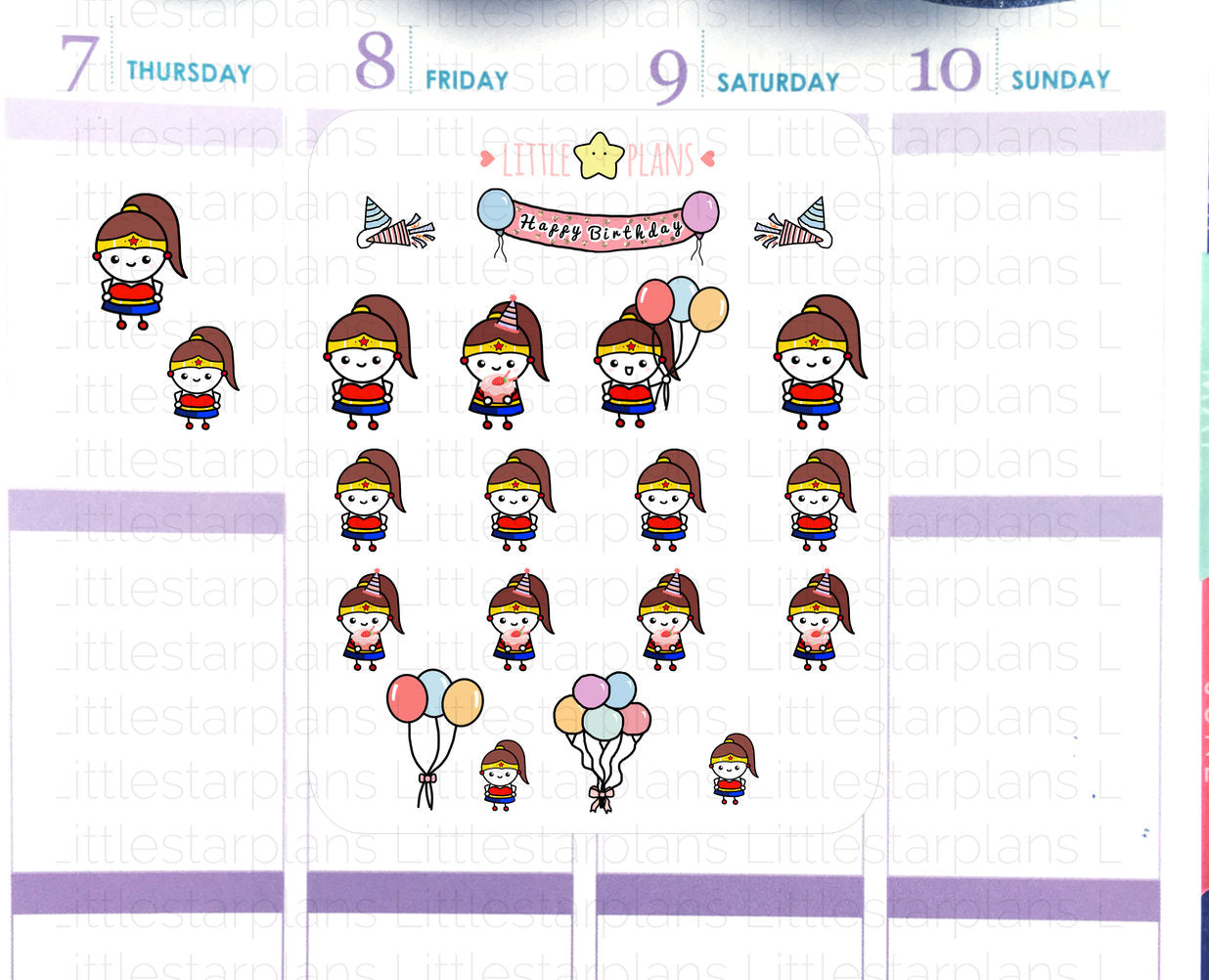 Mimi - Inspired Woman Hero Character Planner Stickers (MI107) - Littlestarplans