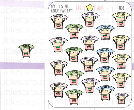 Neku - Pay Day Planner Stickers - Littlestarplans