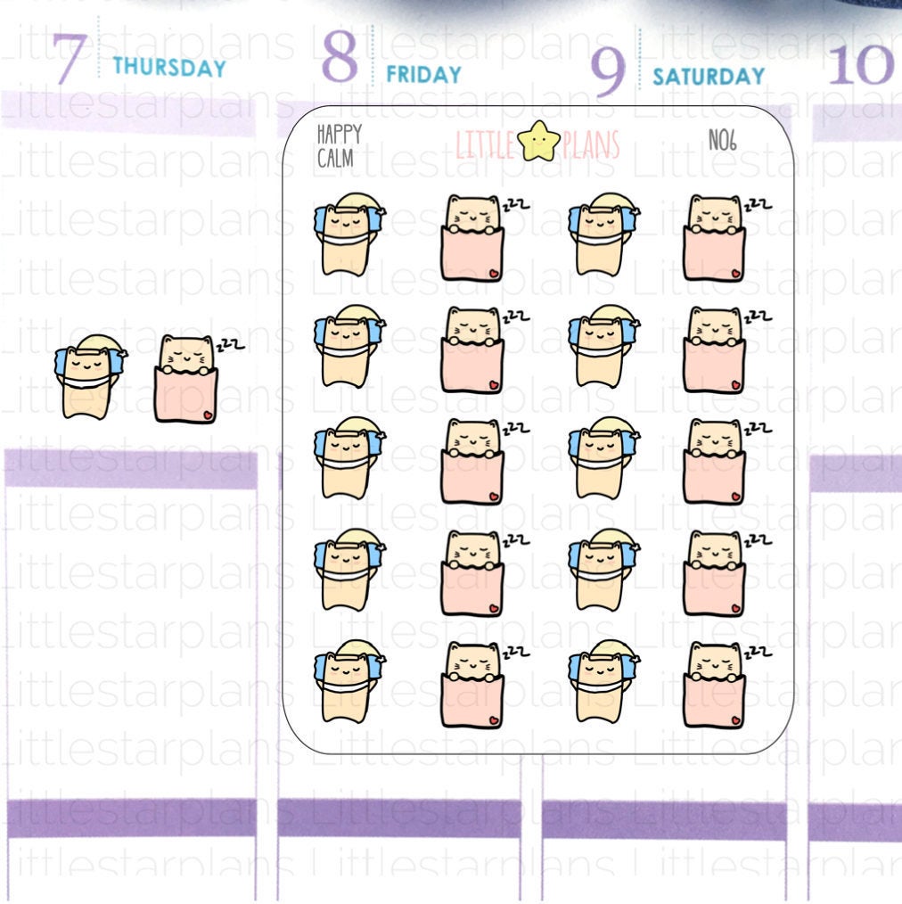 Neku - Sleeping, Napping Planner Stickers - Littlestarplans