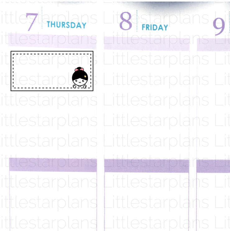 Rectangle Peeking at the Corners Functional Boxes Planner Stickers | Mimi - Littlestarplans