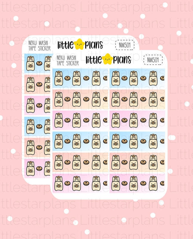 Neku - Donut Washi Tape Stickers with Gradient Colours Planner Stickers - Littlestarplans