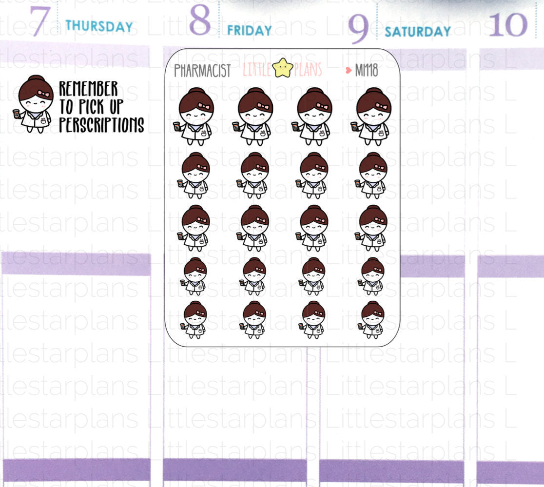 Mimi - Pharmacist, Medication Planner Stickers (MI118) - Littlestarplans