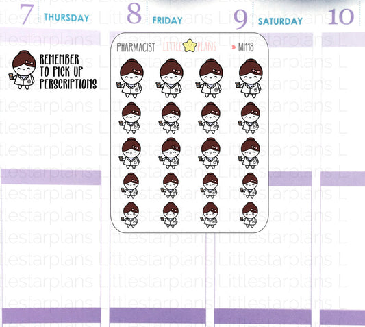 Mimi - Pharmacist, Medication Planner Stickers (MI118) - Littlestarplans