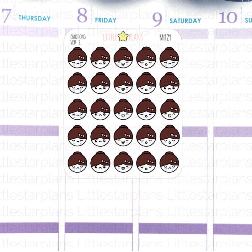 Emotion Heads Part 2 Planner Stickers | Mimi - Littlestarplans