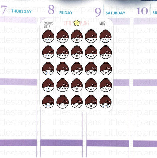 Emotion Heads Part 2 Planner Stickers | Mimi - Littlestarplans