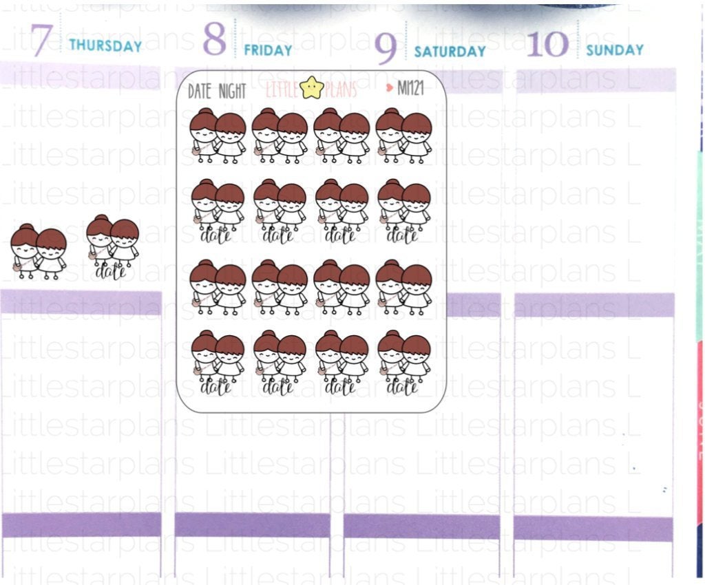 Mimi - Couple Date Night Planner Stickers (MI117) - Littlestarplans