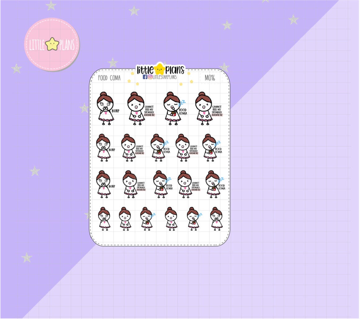 Mimi Food Coma, Junk Food Planner Stickers (M016) - Littlestarplans