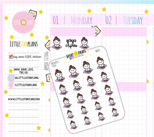 Yoga, Relax, Mediation Planner Stickers | Mimi Stickers - Littlestarplans