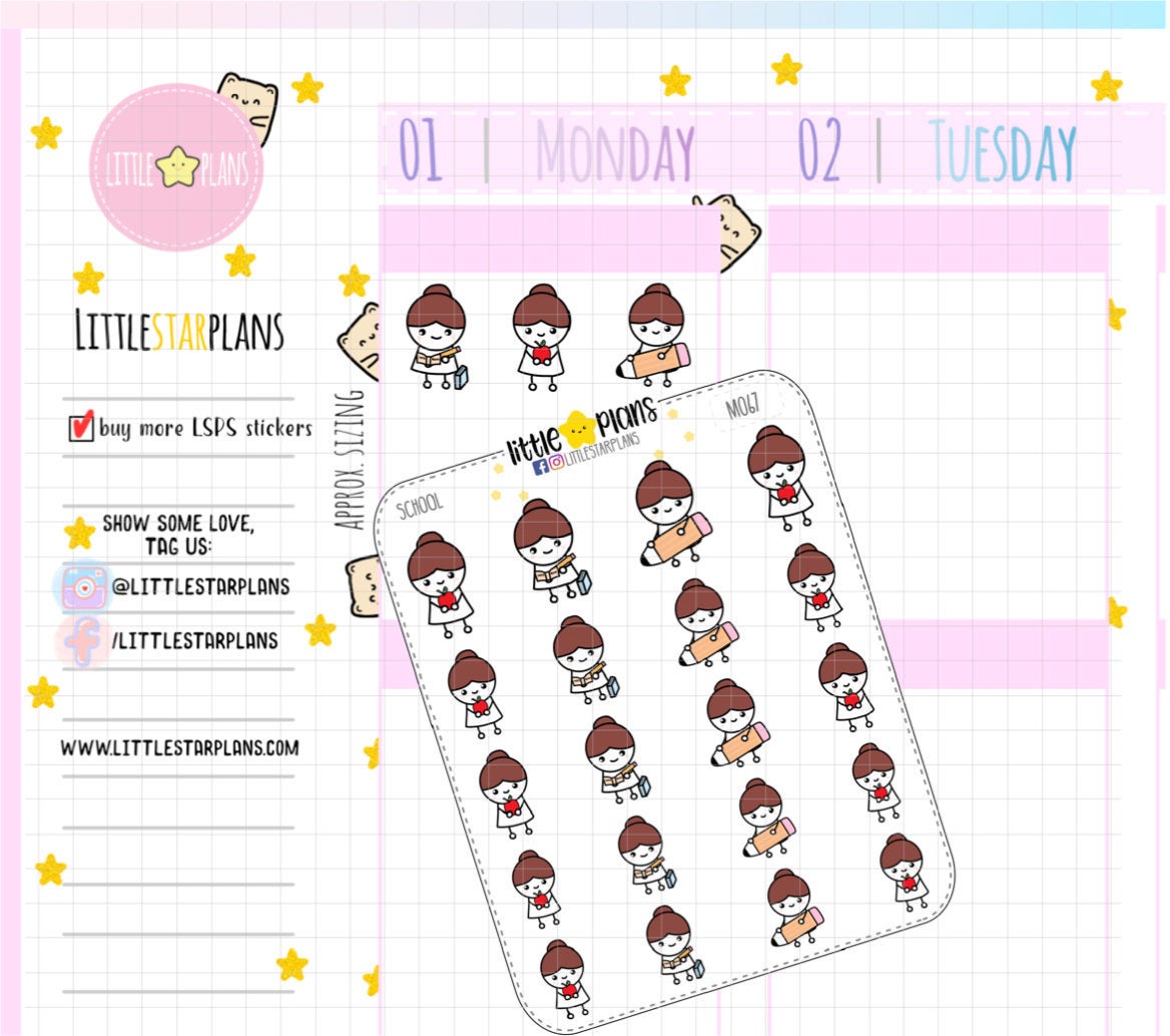Mimi Hand Drawn | Back to School, Meeting, Teacher | Planner Stickers - Littlestarplans
