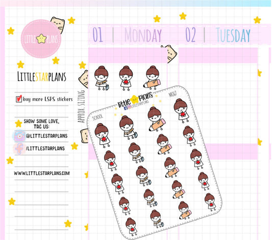 Mimi Hand Drawn | Back to School, Meeting, Teacher | Planner Stickers - Littlestarplans