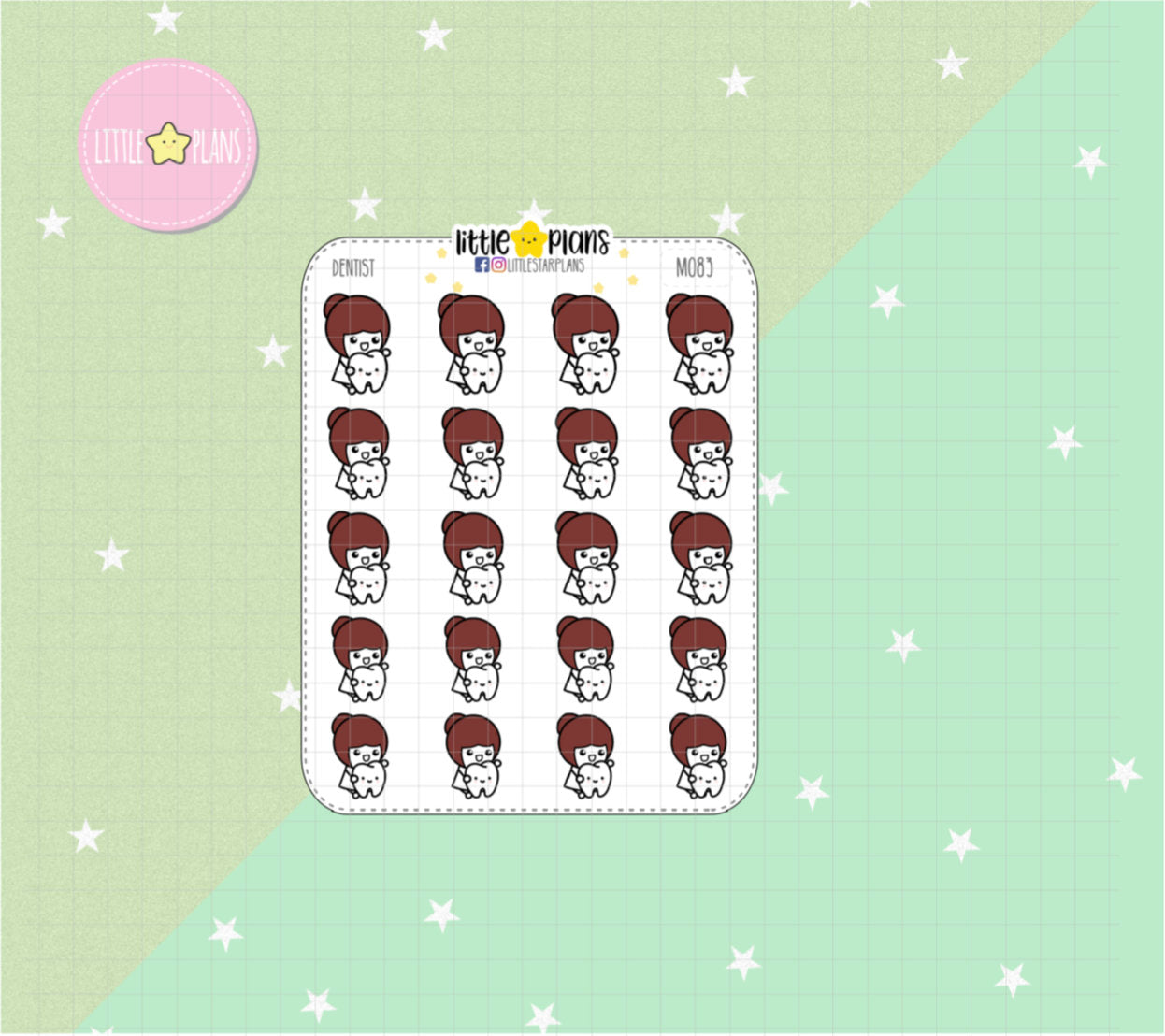 Dentist Mimi Planner Stickers - Littlestarplans