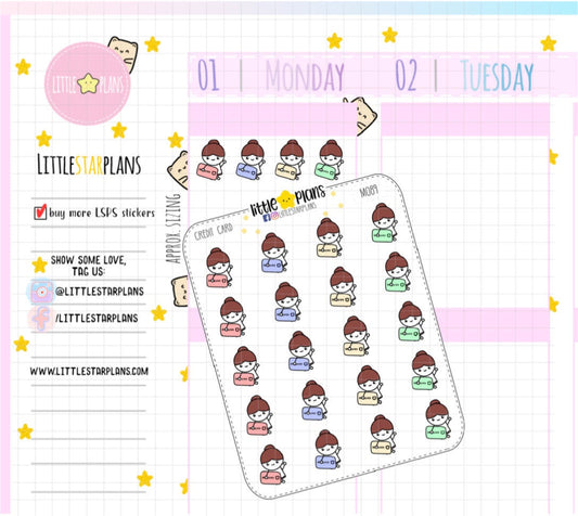 Credit Card, Spending, Pay Bills Mimi Planner Stickers - Littlestarplans