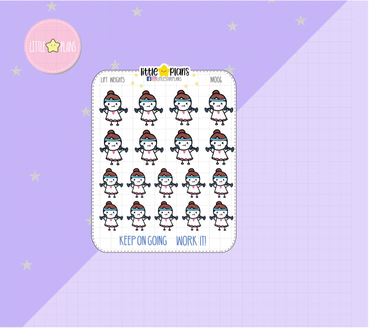 Gym, Workout, Lift Weights Planner Stickers | Mimi - Littlestarplans