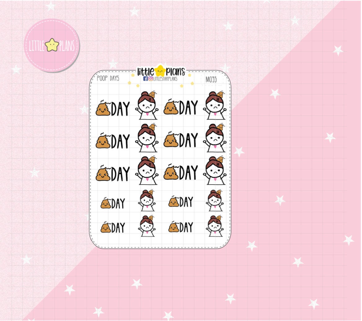 Poop Day, Unpleasant Day, bad day, One of Those Days Planner Stickers | Mimi Stickers - Littlestarplans