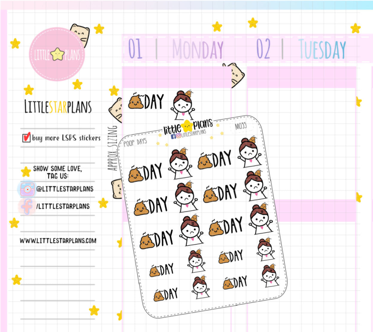 Poop Day, Unpleasant Day, bad day, One of Those Days Planner Stickers | Mimi Stickers - Littlestarplans