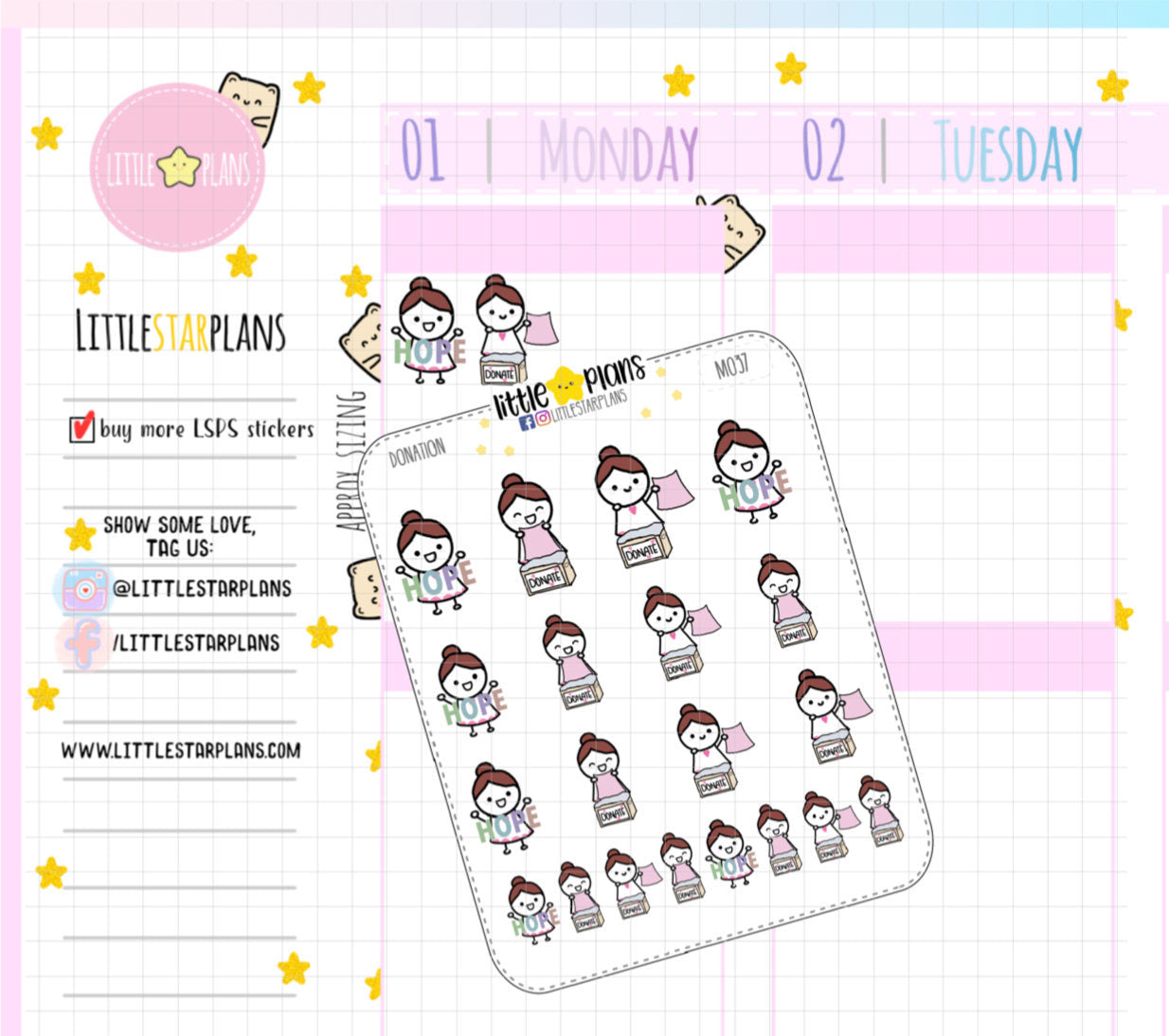Feeling Generosity, Donation Planner Stickers | Mimi - Littlestarplans