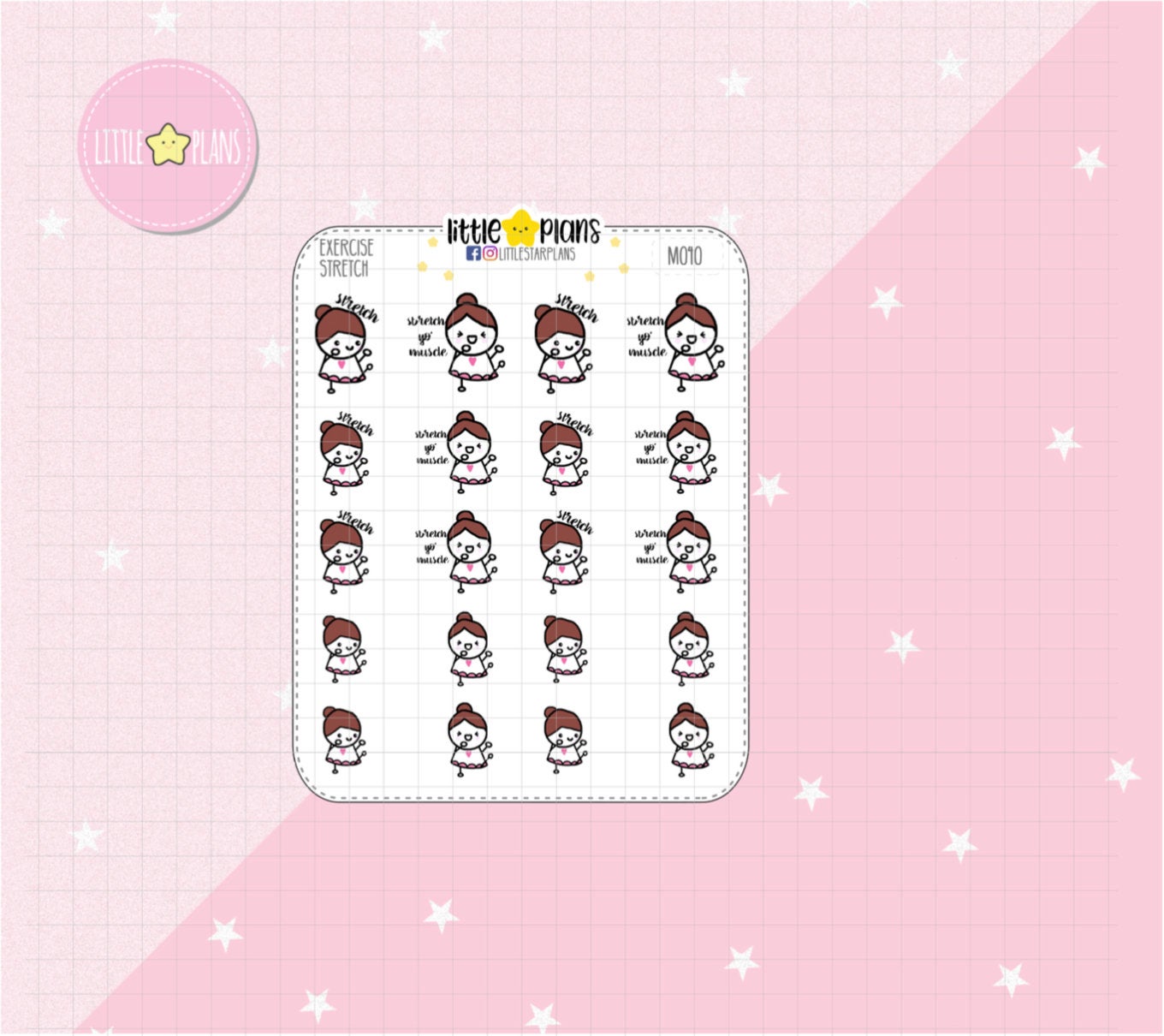 Health - Exercise Stretches, Work on Those Arms and Legs Planner Stickers | Mimi - Littlestarplans