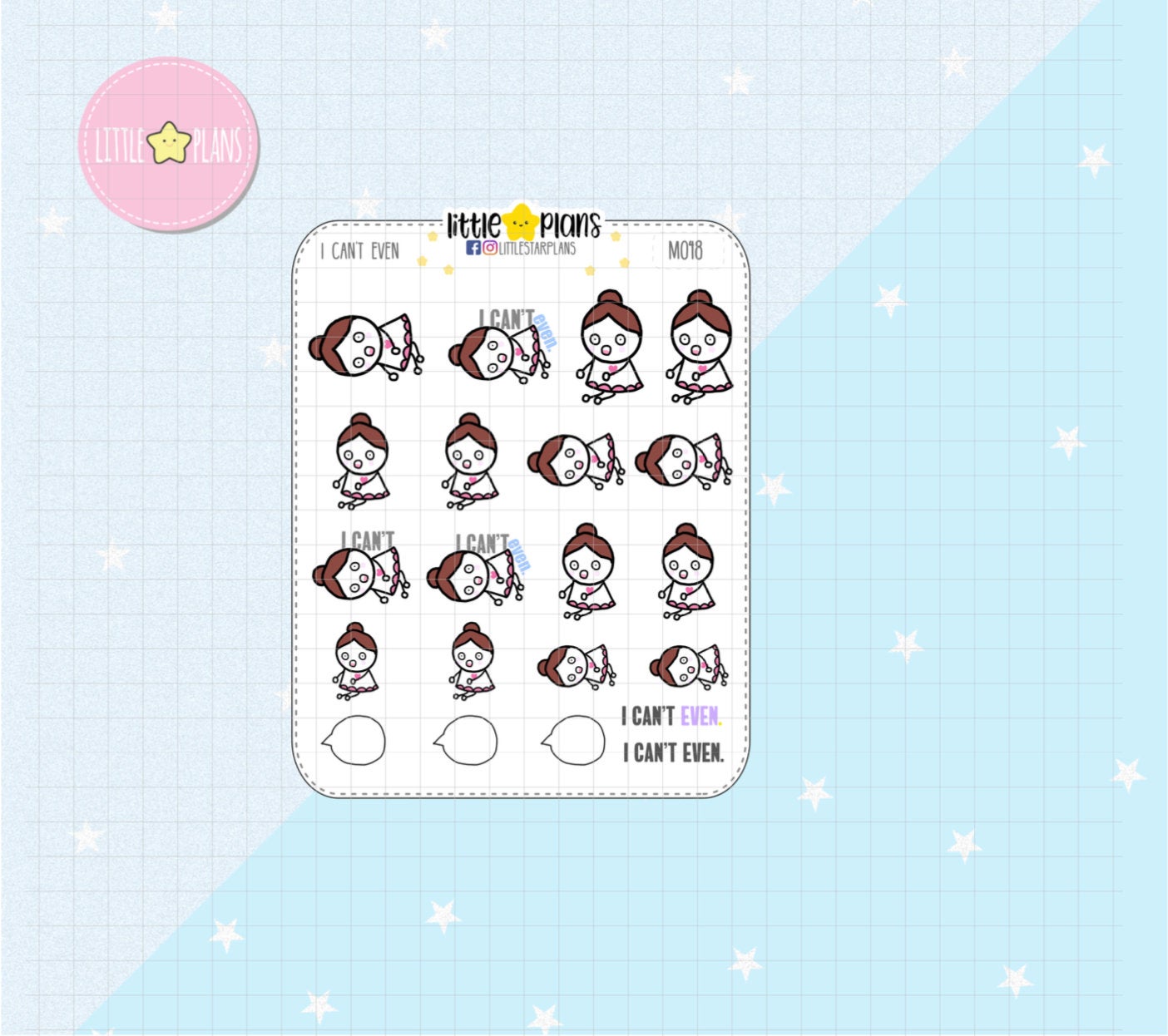I Can't Even, Stunned, Surprised Planner Stickers | Mimi - Littlestarplans
