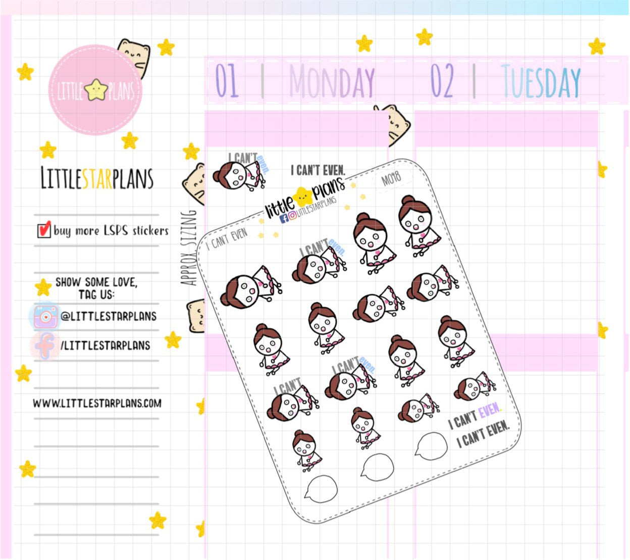 I Can't Even, Stunned, Surprised Planner Stickers | Mimi - Littlestarplans
