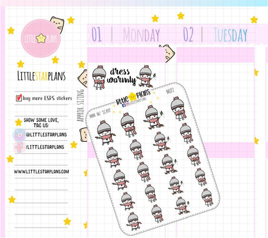 Fall is here! Wear Scarf, and Beanie Planner Stickers| Mimi - Littlestarplans