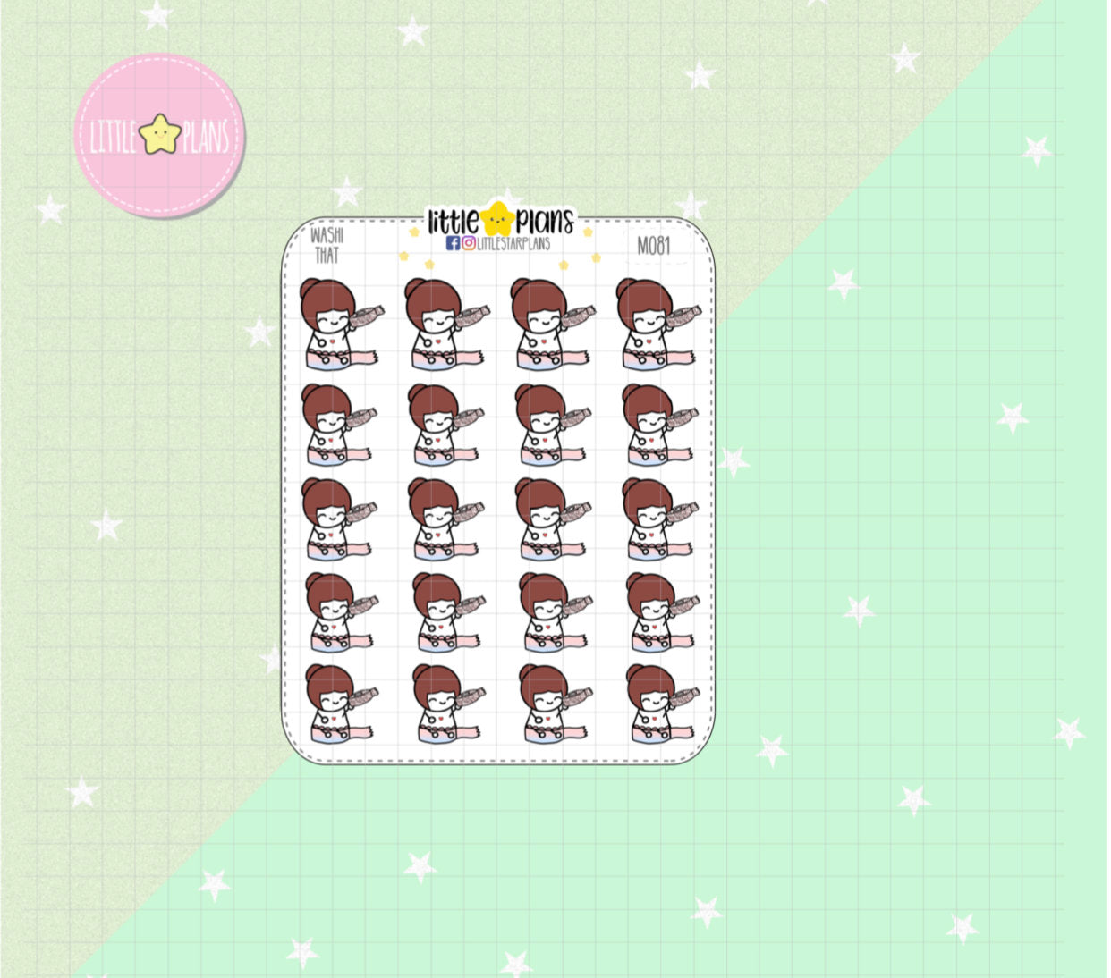 Mimi - Washi Time, Craft, Planning Time Planner Stickers - Littlestarplans