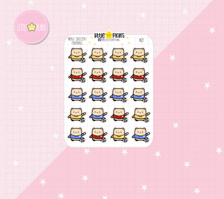 Neku - Lets Play Soccer / Football, Team Planner Stickers - Littlestarplans