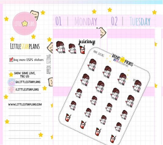 Make a Smoothie Summer Drinks, Fruit Juicing Planner Stickers | Hand Drawn Planner Stickers | Mimi - Littlestarplans