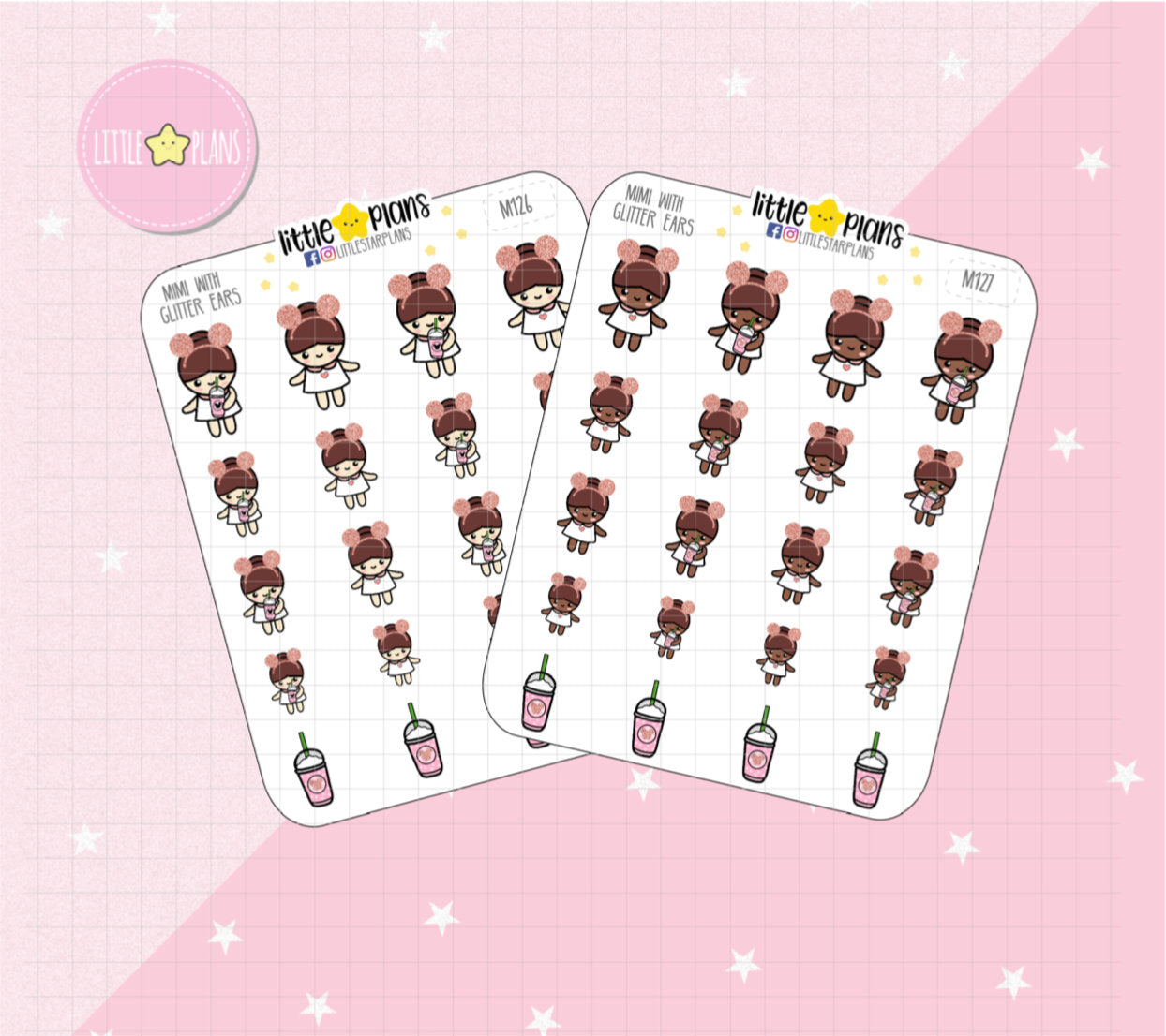 Inspired Mimi's Magicial in Light or Dark Skin Tone Planner Stickers - Littlestarplans