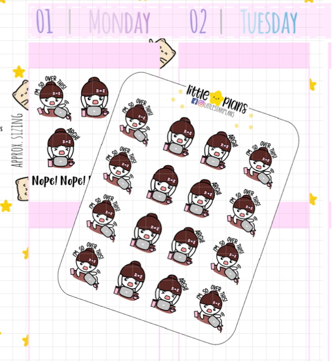 Mimi Frustration - I’m So Over This Planner Stickers (M173) - Littlestarplans