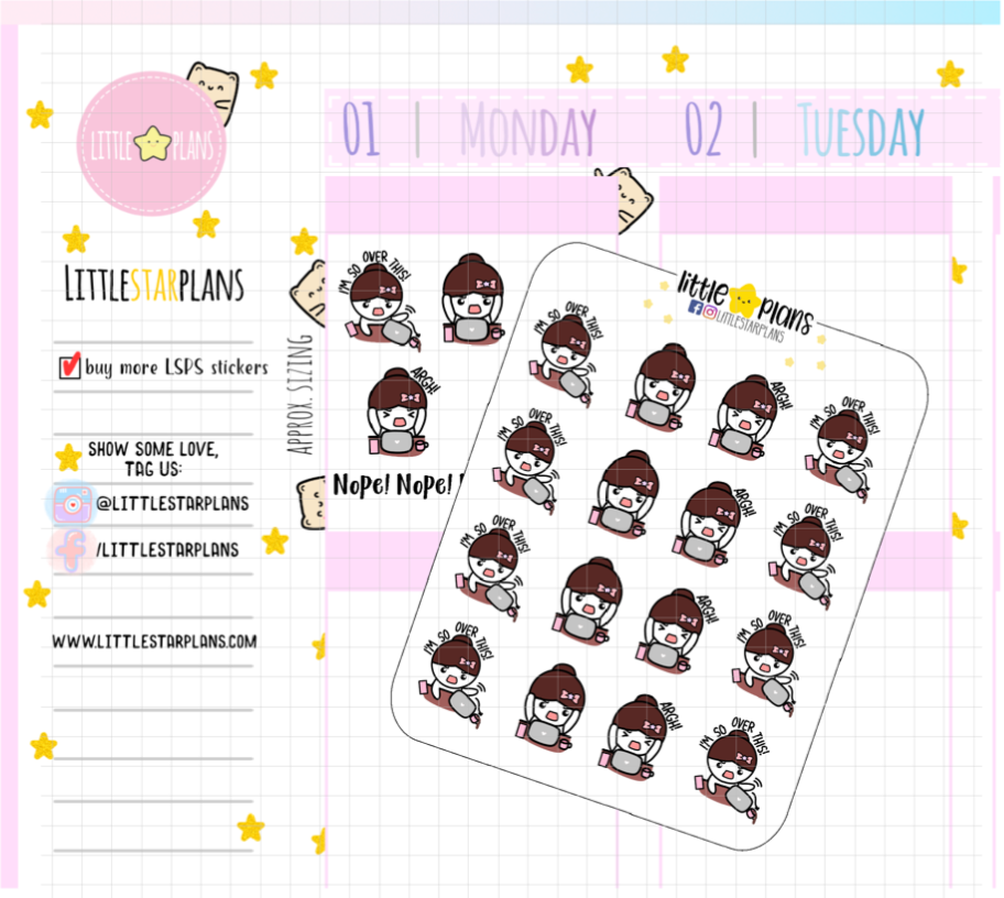 Mimi Frustration - I’m So Over This Planner Stickers (M173) - Littlestarplans