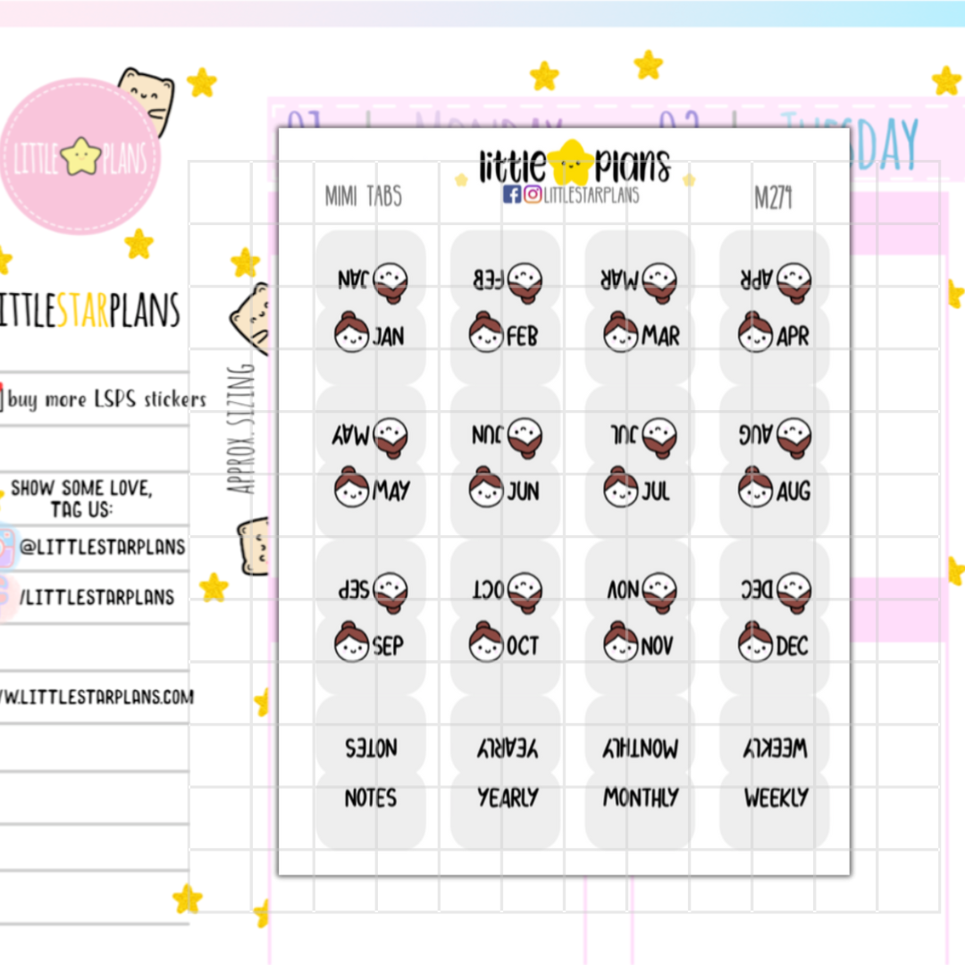 Mimi - Grey Monthly Tab