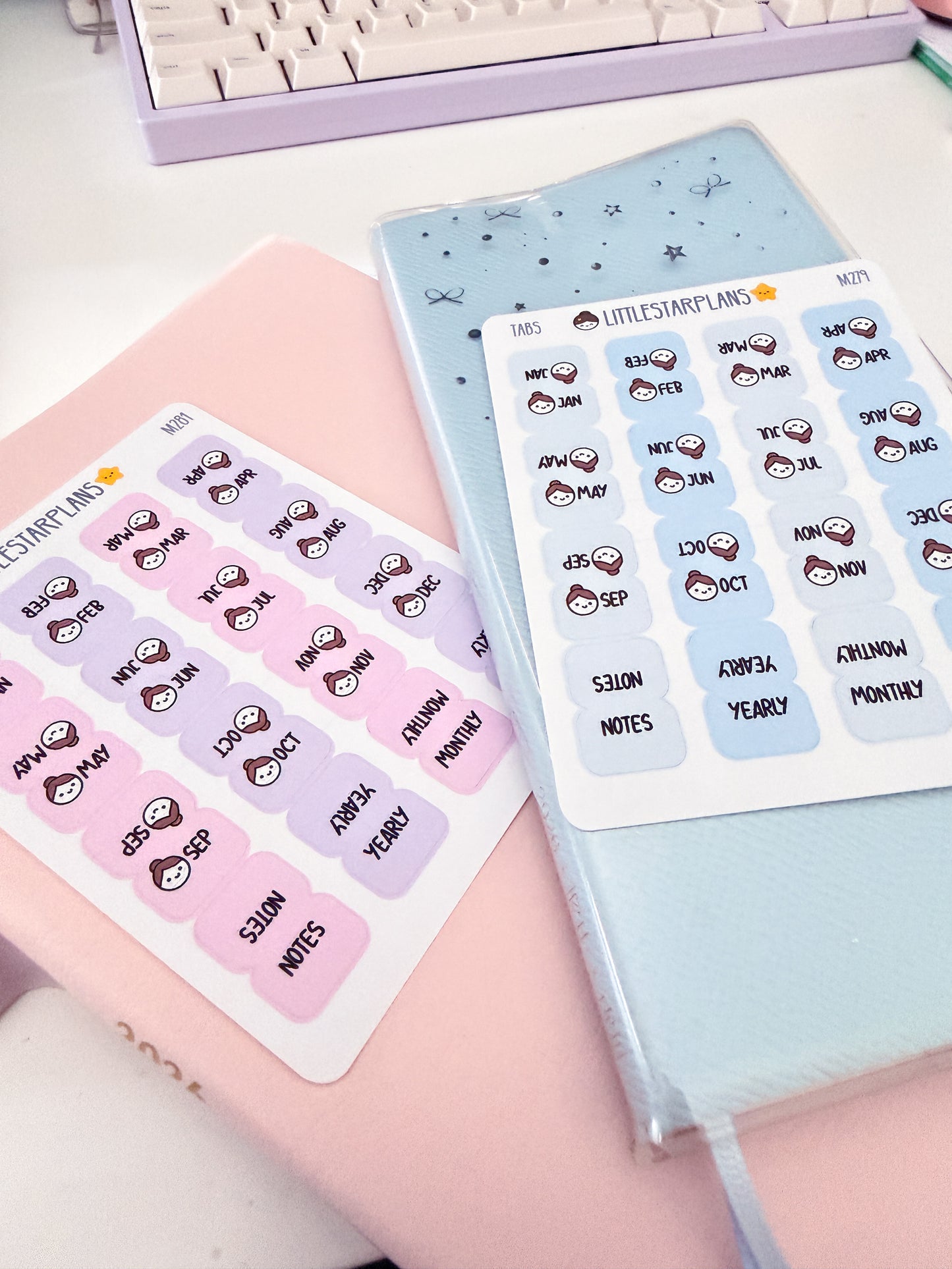 Mimi Monthly Tabs - Frosted Sky OR Lilac Dream