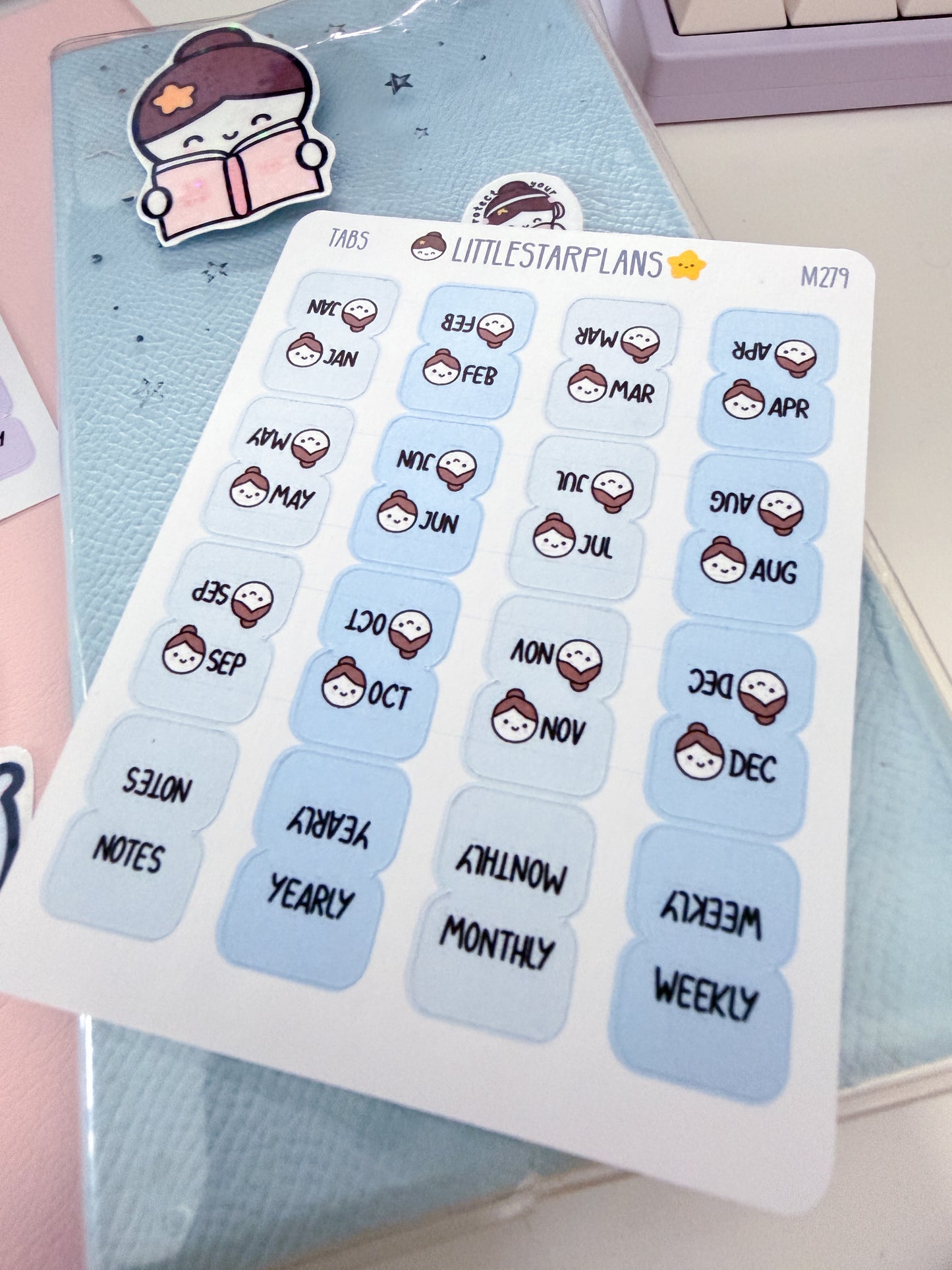 Mimi Monthly Tabs - Frosted Sky OR Lilac Dream