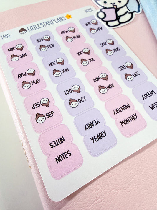 Mimi Monthly Tabs - Frosted Sky OR Lilac Dream