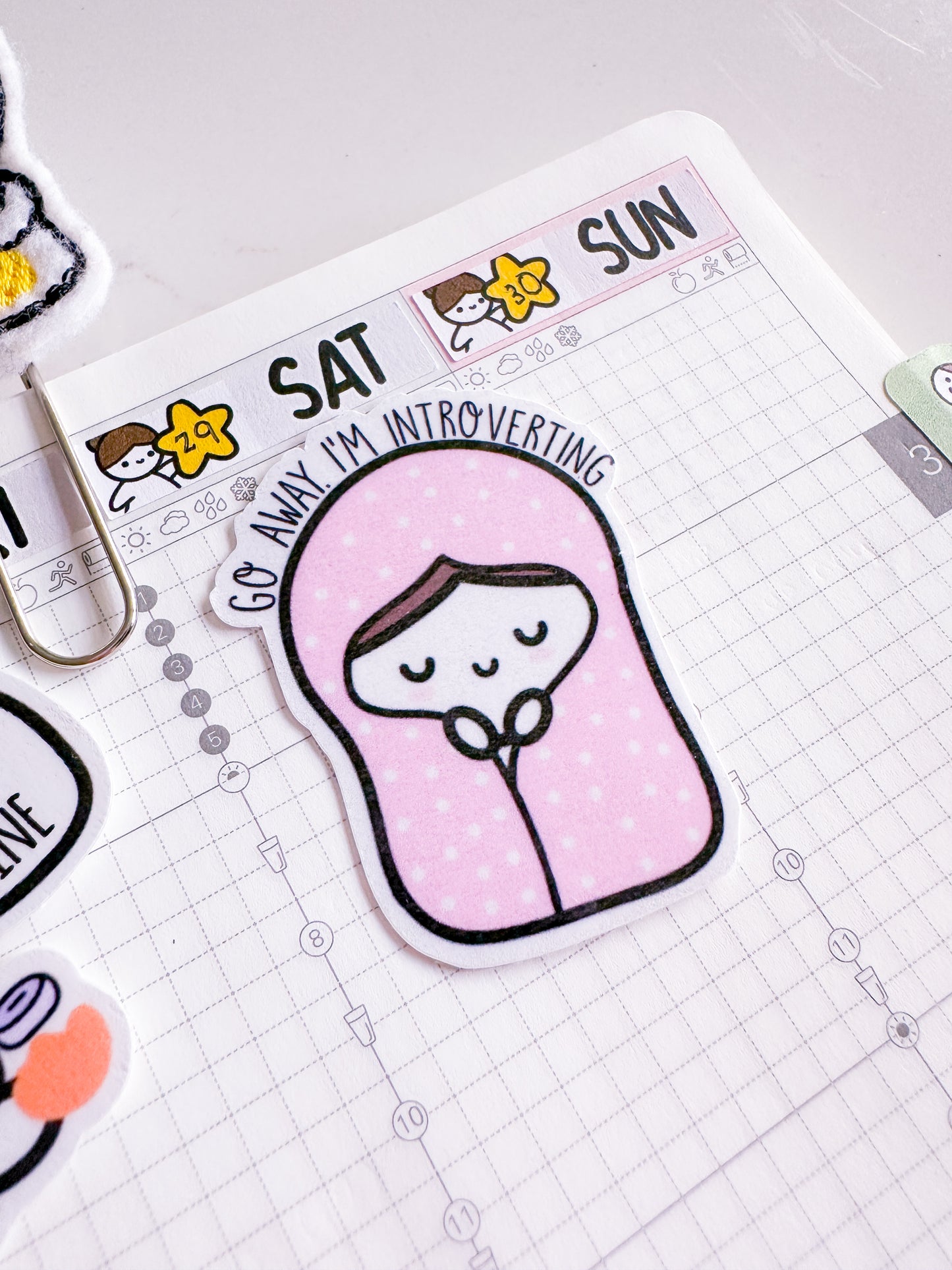 Mimi Go Away I'm Introverting Laminated Die Cut Sticker