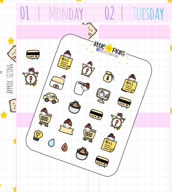 Mimi Variety Bills, Expense Planner Stickers