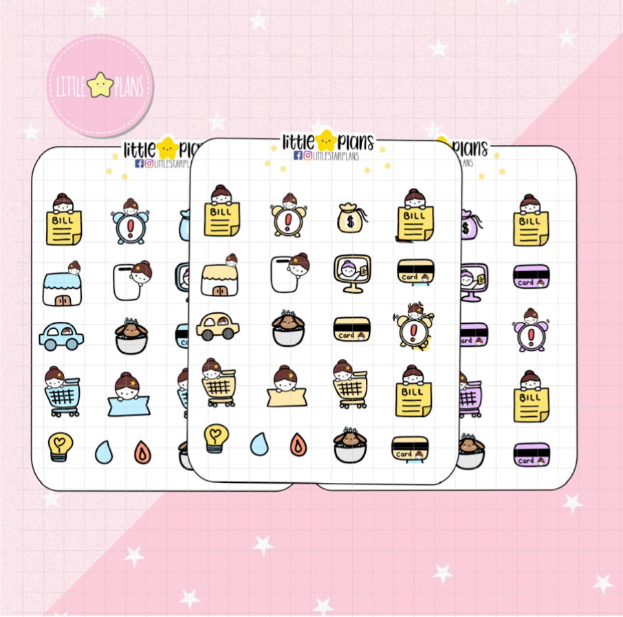 Mimi Variety Bills, Expense Planner Stickers