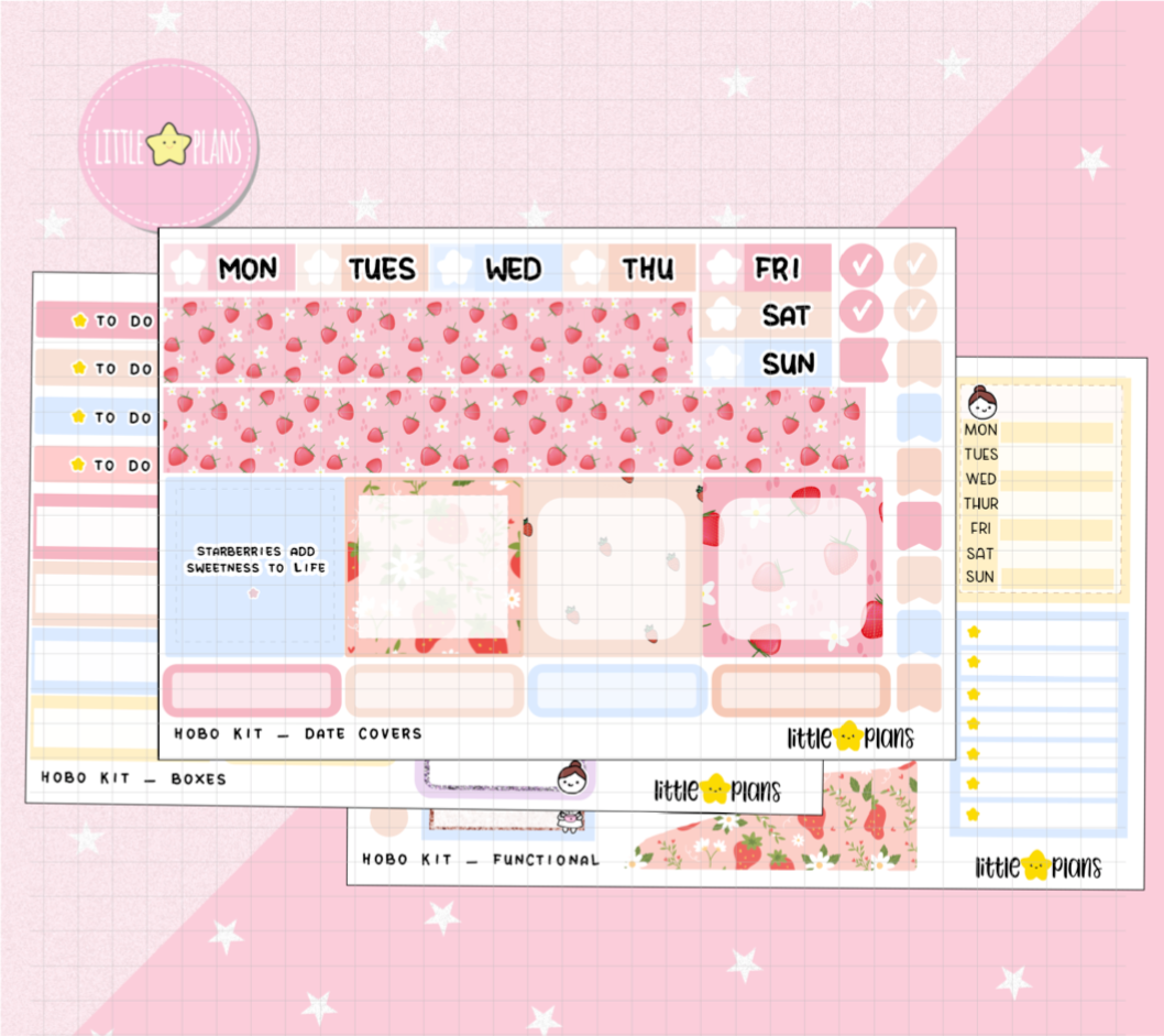 Mimi Strawberry Adds Sweetness to Life - Full Weekly Hobonichi Cousin Kit