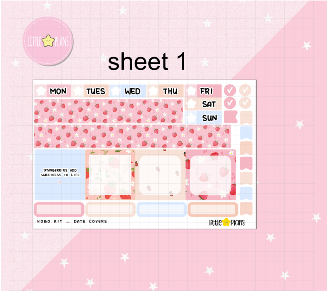 Mimi Strawberry Adds Sweetness to Life - Full Weekly Hobonichi Cousin Kit