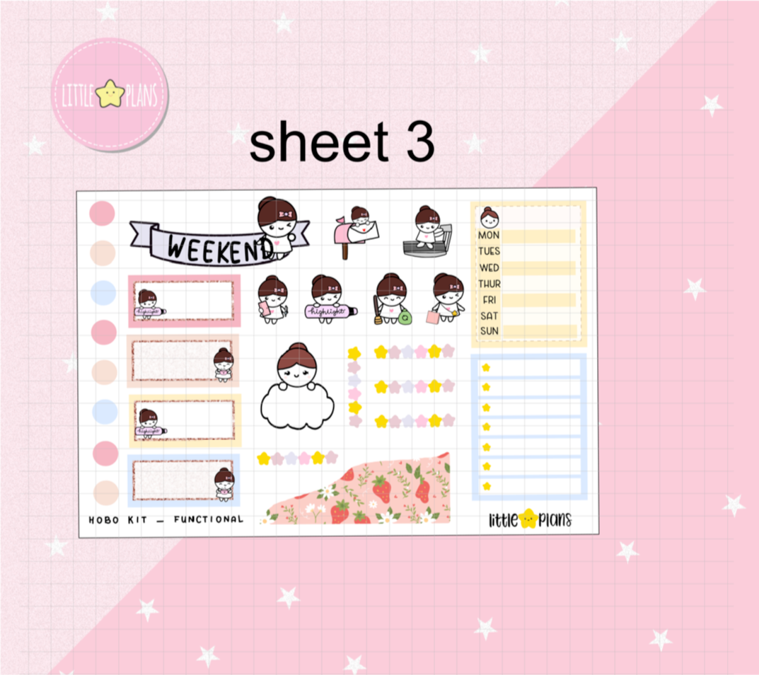 Mimi Strawberry Adds Sweetness to Life - Full Weekly Hobonichi Cousin Kit