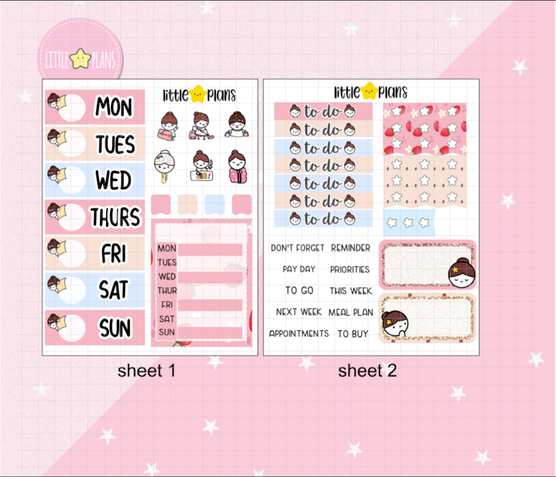 Mimi Strawberry Adds Sweetness to Life - Mini Kit (Fits 1.5" Width) Weekly Kit
